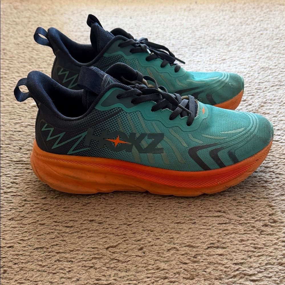 Men's Athletic Shoes in Teal and Orange